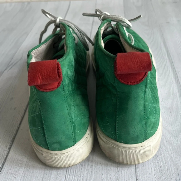 RARE Del Toro 2014 Spring Quilted Green Leather Alto Chukka Sneakers Size 11 - Picture 5 of 8